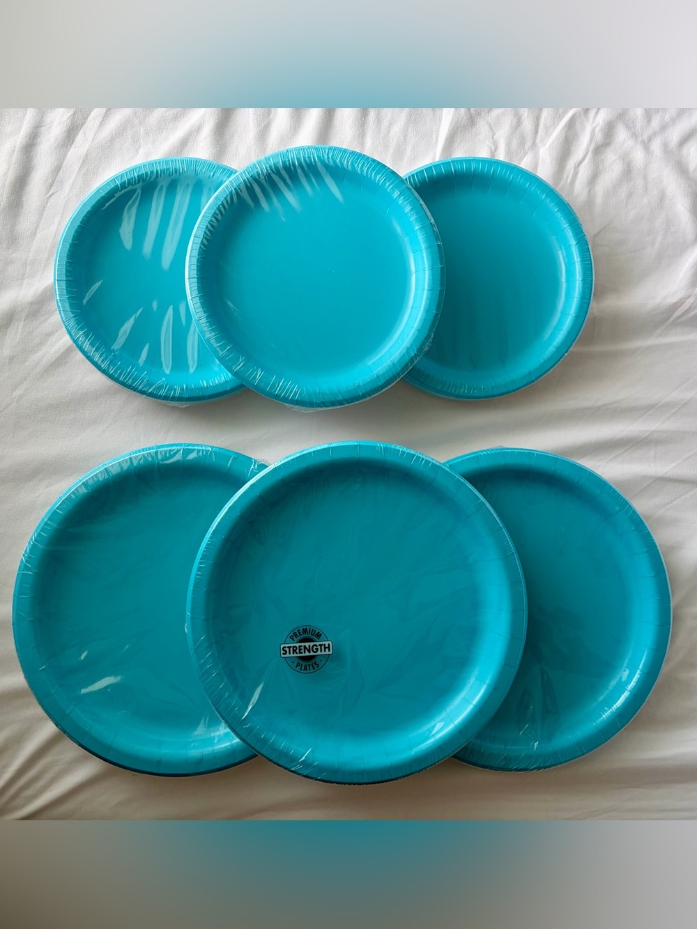 Premium Turquoise Disposable Party Plates - serves 72